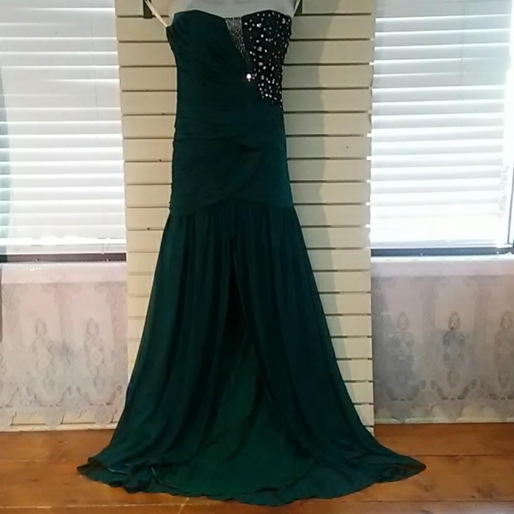 Long green formal dress